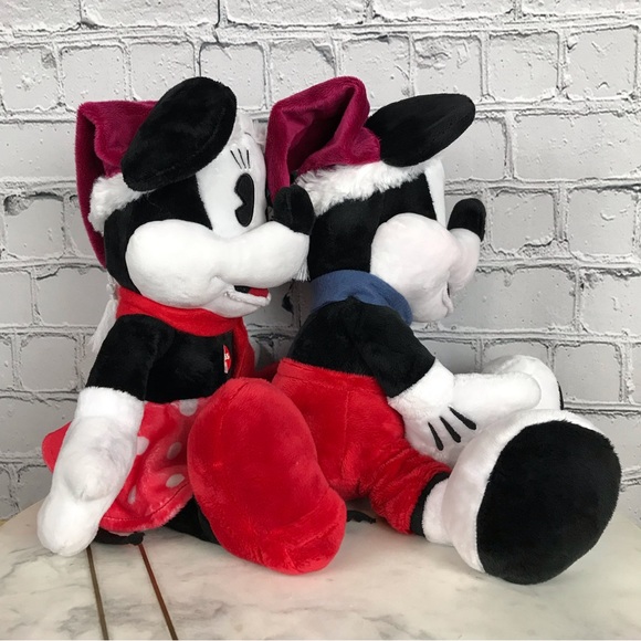 Disney Mickey Mouse & Minnie Mouse Collectible Christmas Plush Toys With Sound - Picture 3 of 10